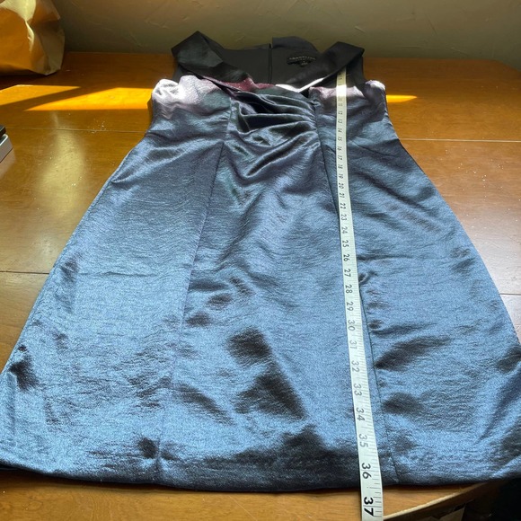 Sexy V Neck Satin Dress 6 Grey Blue Connected Apparel Glam Cocktail Ruched Waist - Picture 8 of 12